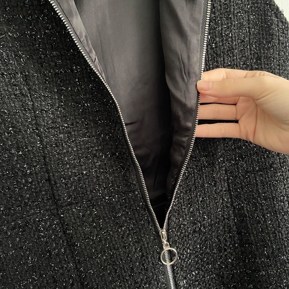 HOLIDAY PARTY TWO PIECE MATCHING SET TWEED QUIET LUXURY CLASSY BLACK & WHITE - Picture 8 of 13